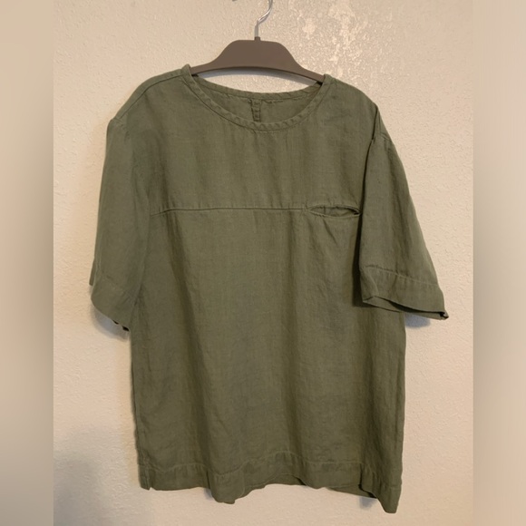 notPERFECTLINEN Other - NotPERFECTLINEN Men’s linen t-shirt BURNIE
Forest Green Size Small